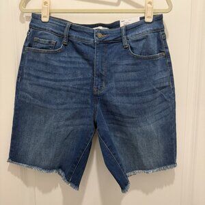 Nine West Bermuda Short Size 10 Women’s Mid Rise Stretch Raw Hem NWT